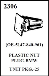 W-E 2306 PLASTIC NUT PLUG/BMW 25/BOX