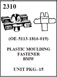 W-E 2310 PLASTIC MOULDING FASTENER, BMW, 15/BOX.