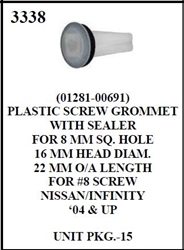 W-E 3338 Plastic Screw Grommet With Sealer, Nissan & Infinity